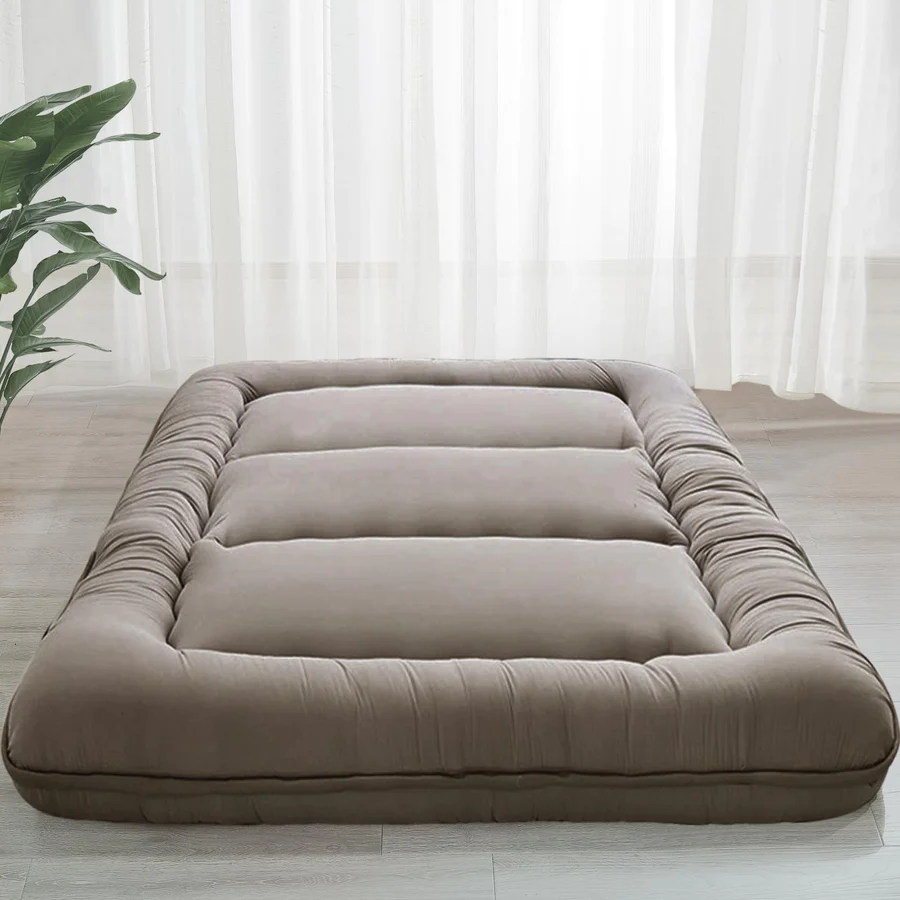 MAXYOYO Charcoal Grey Japanese Futon Mattress - Foldable Floor Mattress for Guest Bed, Camping & Small Spaces | Comfortable & Space-Saving Sleeping Solution
