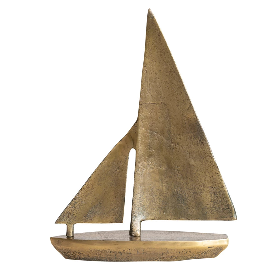 Premium Cast Aluminum Sailboat Model - Handcrafted Nautical Decor for Home & Office - Perfect Gift for Sailors & Boat Enthusiasts | Ideal for Mantel Display, Bookshelf Decor, or Marine-Themed Parties