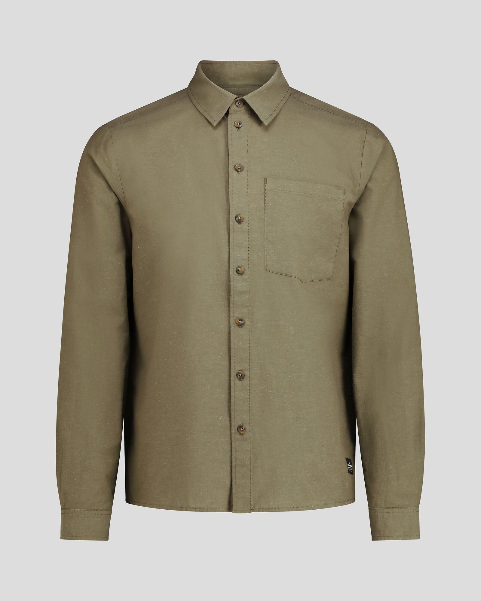 Men's Flaxton LT Long Sleeve Shirt - Breathable Quick-Dry Moss Green Button-Up for Hiking & Outdoor Adventures
