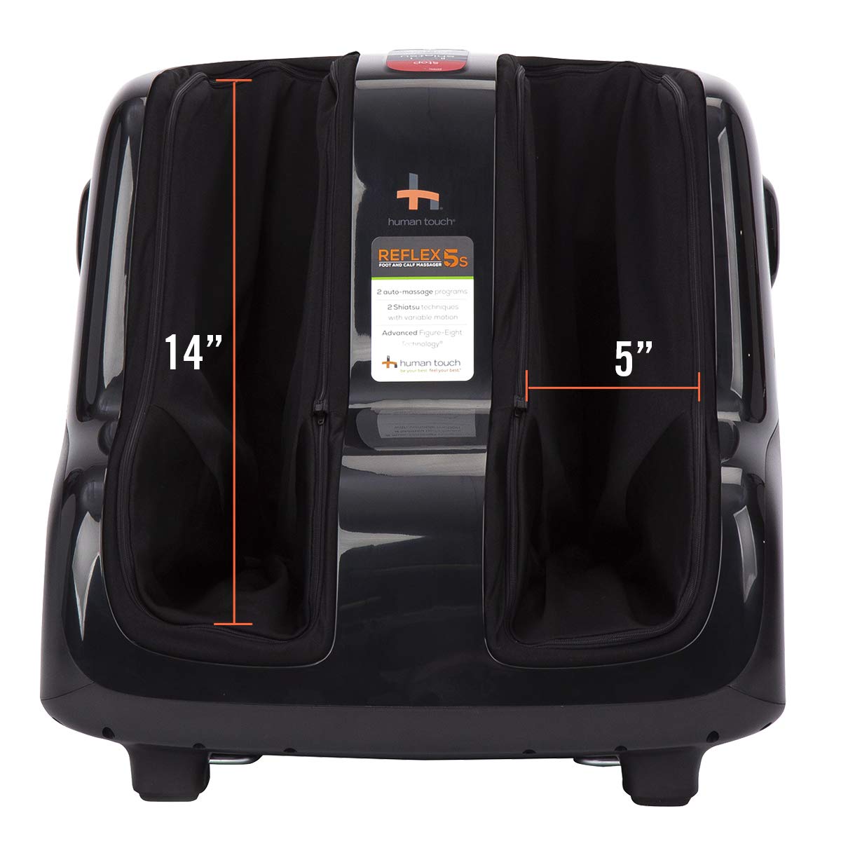 Human Touch Reflex5s Foot and Calf Massager - Kneading & Compression Therapy for Plantar Fasciitis, Stress Relief, and Improved Circulation - Adjustable Fit for Men & Women (Size 12) - 1 Year Warranty - Perfect for Home Relaxation, Office Stress Relief, and Post-Workout Recovery