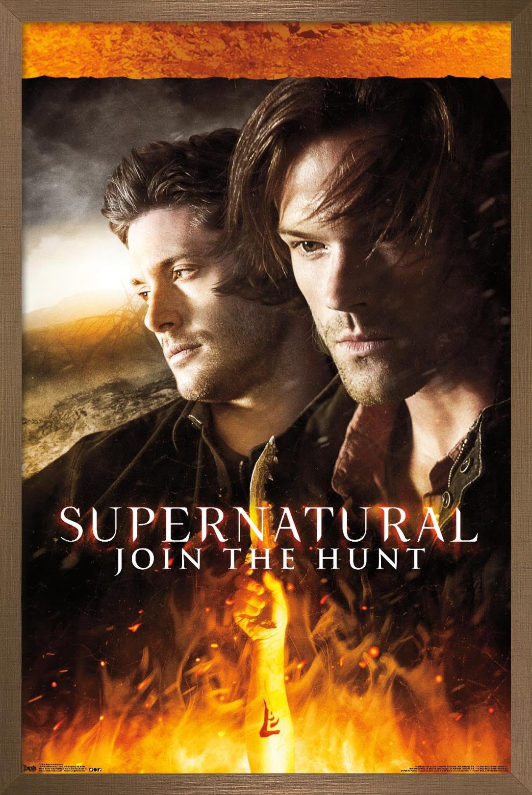 Supernatural Fire Wall Poster - 14.725 x 22.375 Inches, Bronze Framed Art Print | Perfect for Home Decor, Bedroom, Living Room & Office Wall Art
