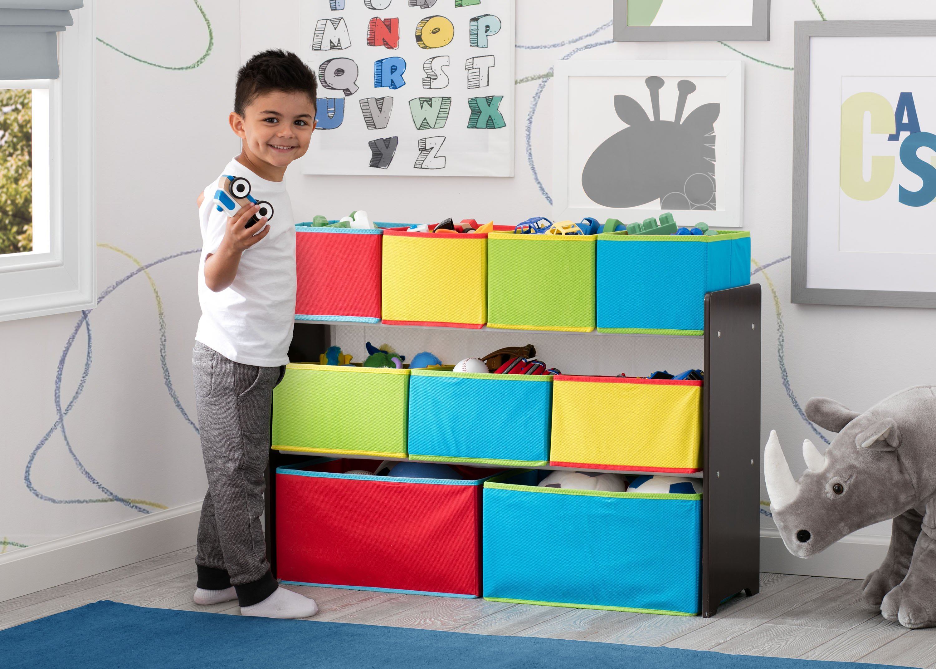 Deluxe Multi Bin Toy Organizer with Storage Bins - Kids Room Organization Solution for Toys, Books & Crafts - Perfect for Playrooms, Daycares & Home Storage