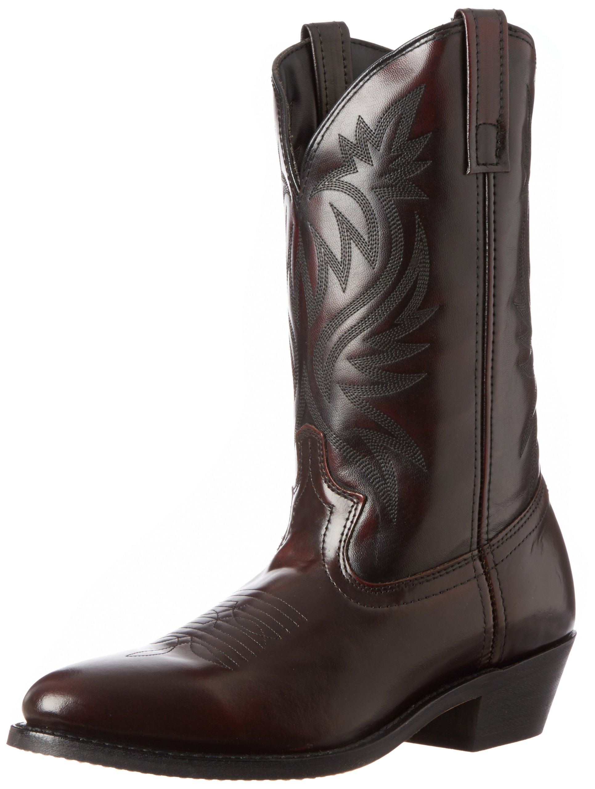 Laredo Men's London Round Toe Mid Calf Boots - Black Leather Work Boots for Outdoor, Construction & Casual Wear