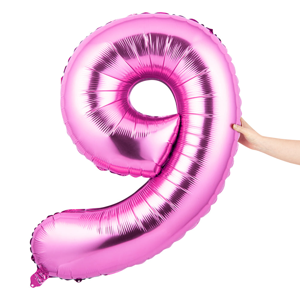 Balloonify Pink Mylar Number 9 Balloon - 40 Inch Large Foil Party Balloon (1 Count) - Perfect for Birthday Decorations, Anniversary Celebrations & Graduation Parties