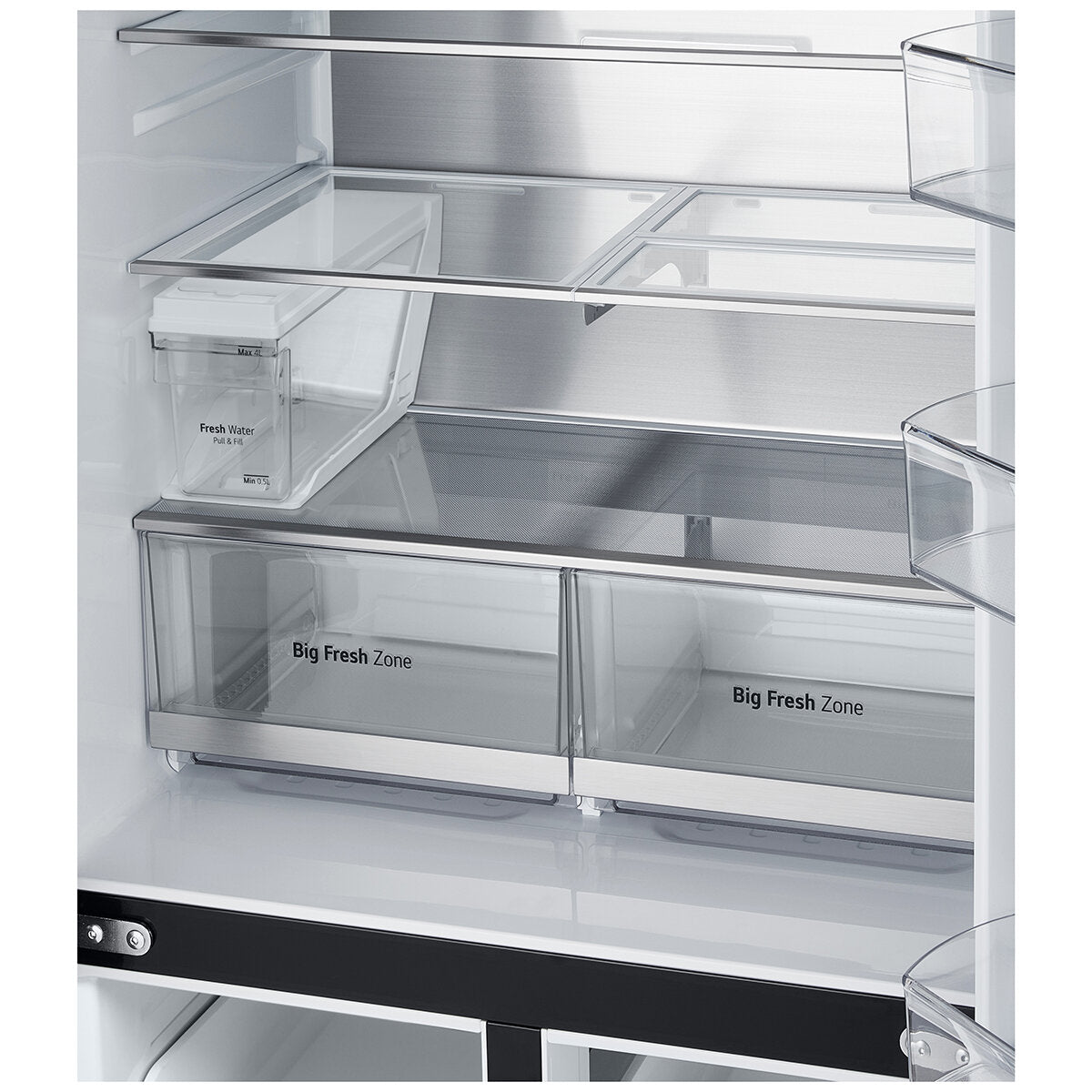 LG 508L French Door Refrigerator with Slim Non-Plumbed Ice and Water Dispenser - Matte Black (GF-LN500MBL) | Energy Efficient, Spacious Design for Modern Kitchens & Entertaining