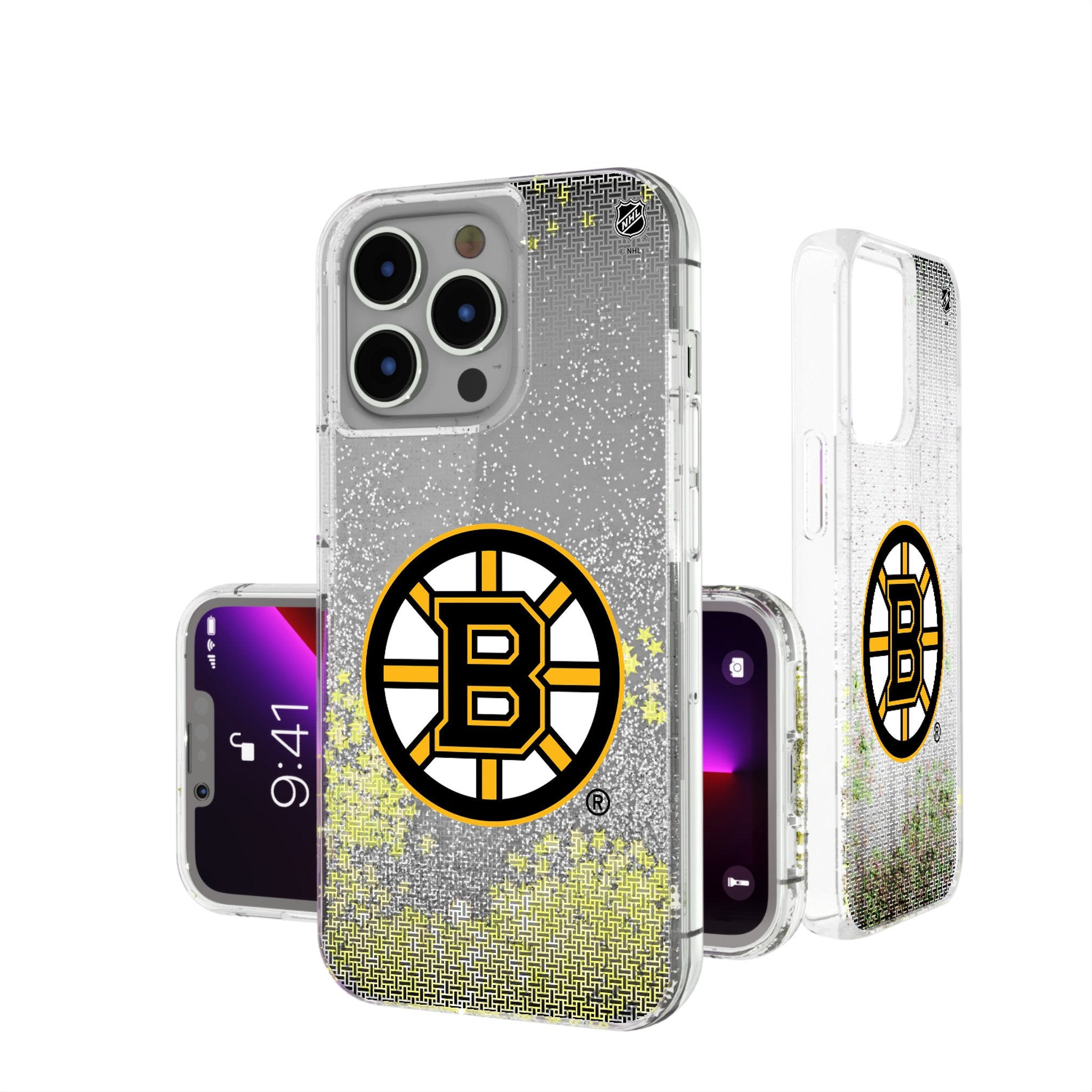 Boston Bruins Glitter Phone Case - Premium Linen Texture Design for iPhone & Samsung - Perfect for Hockey Fans & Game Day Accessories