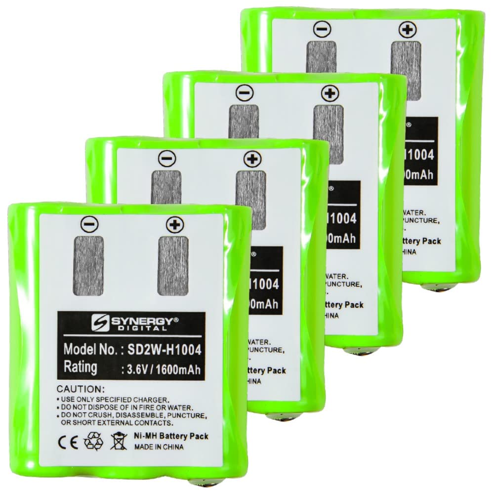 Synergy Digital 2-Way Radio Rechargeable Batteries Ni-MH 3.6V 1600mAh - 4 Pack Combo for Motorola TalkAbout T6530 Walkie Talkie - Perfect for Outdoor Adventures, Camping, Hiking & Emergency Communication