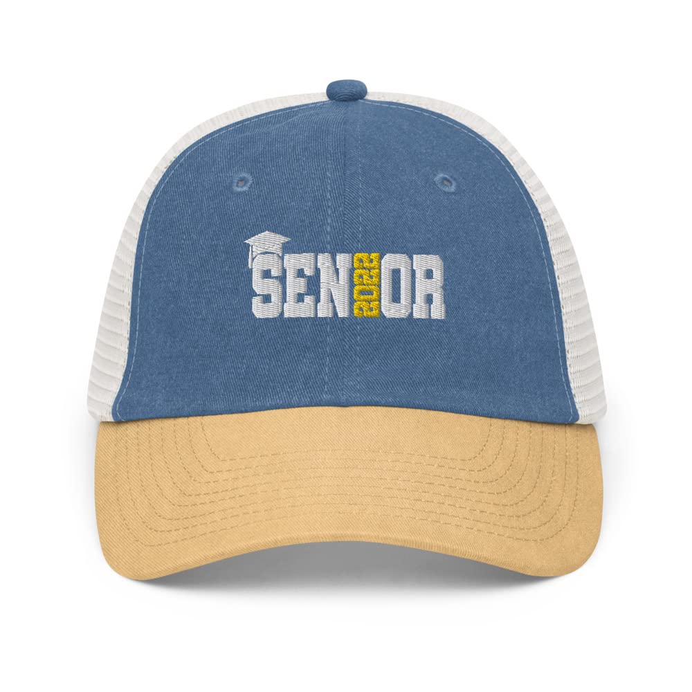 Class of 2022 Graduation Hat - Senior 2022 Pigment-Dyed Cap for High School Graduates | Perfect Graduation Gift for Students, Commencement Ceremony & School Spirit Events