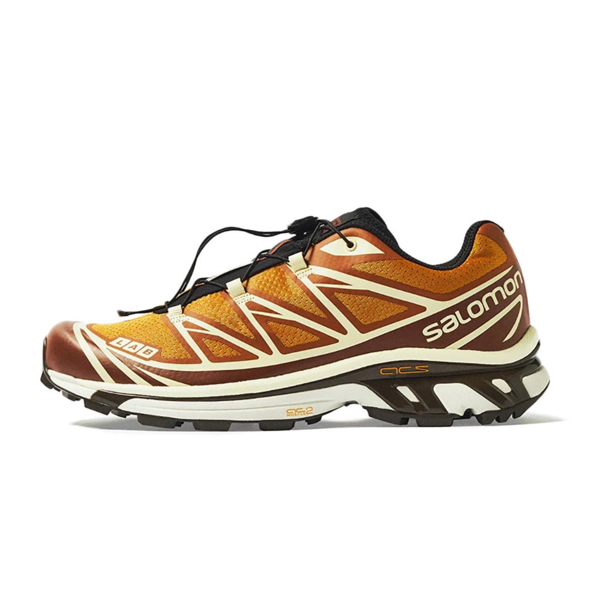 Salomon XT-6 Trail Running Shoes - END. Exclusive Porcini Sugar Almond Yellow Wren Colorway | Lightweight Hiking & Outdoor Adventure Footwear for Men & Women