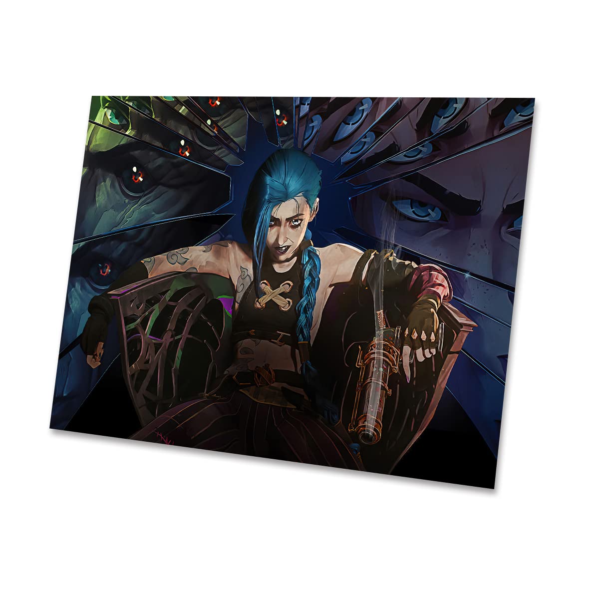 Arcane Jinx Animated Movie Canvas Print Wall Art Poster - 16x24 Inch Unframed (Jinx B) | Perfect for Gaming Rooms, Anime Decor & Gifts for League of Legends Fans