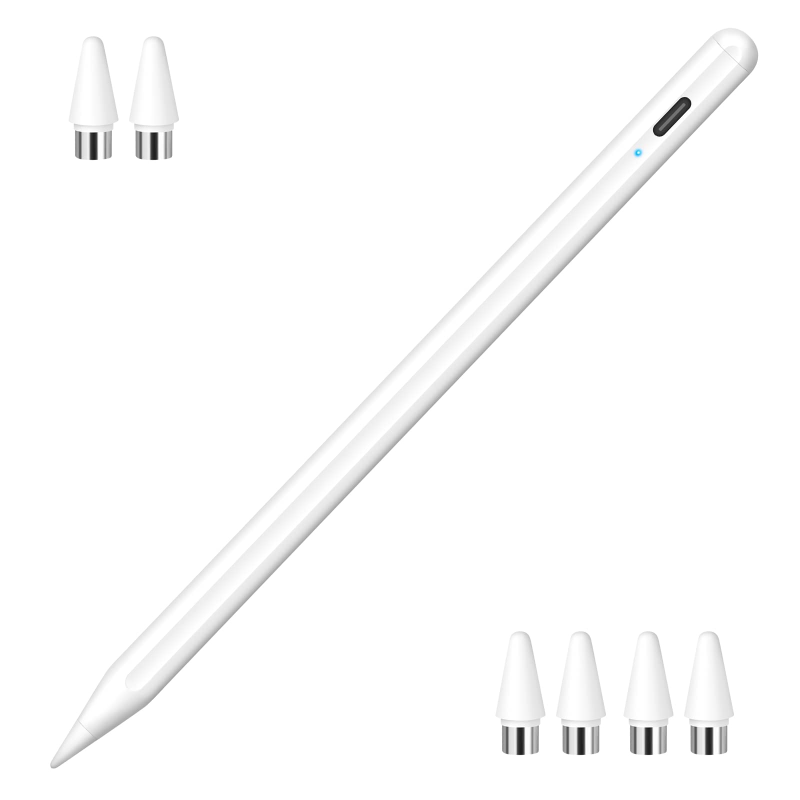 Granarbol Rechargeable Stylus Pen for iPad & iPhone - Fine Point Active Pencil with 6 Replacement Tips, Compatible with Capacitive Touch Screens - Perfect for Drawing, Note-Taking & Digital Art on Tablets & Smartphones
