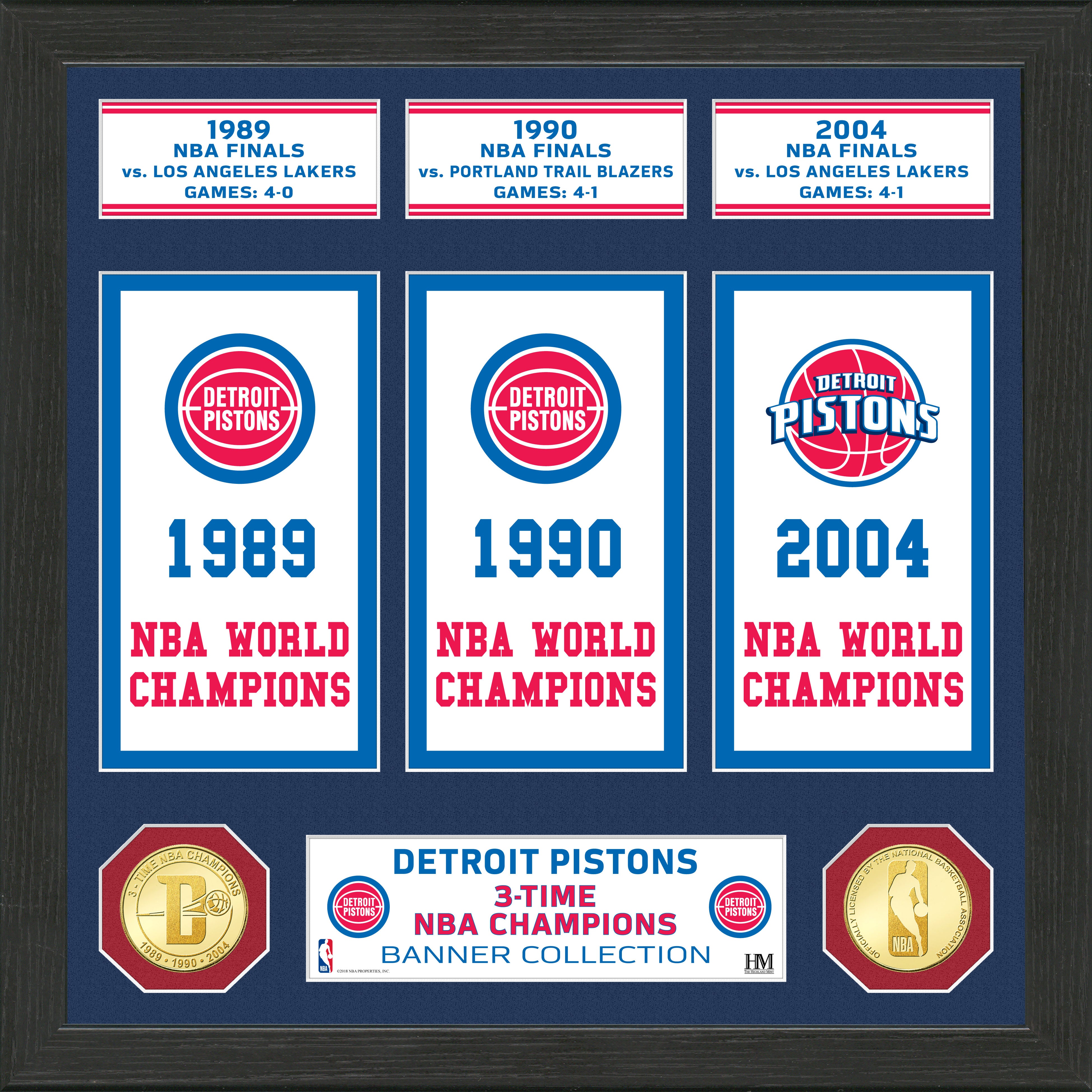 Detroit Pistons NBA Collectible Bronze Coin & Photo Mint Set - Perfect for Fans, Memorabilia Displays, and Sports Gifts