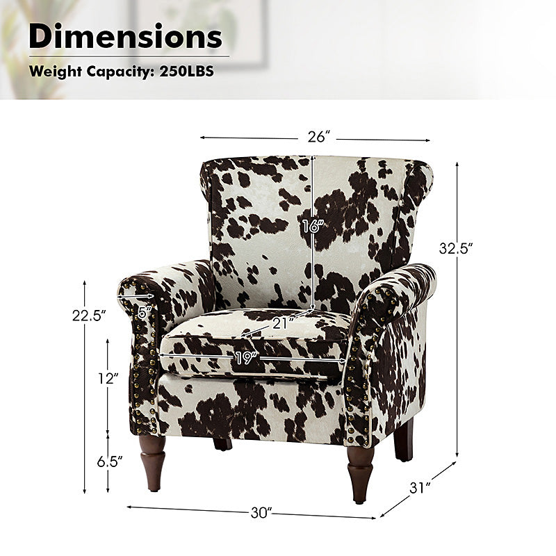Artemisa Modern Floral Pattern Upholstered Armchair - Comfortable Living Room Accent Chair for Home Office & Lounge Decor