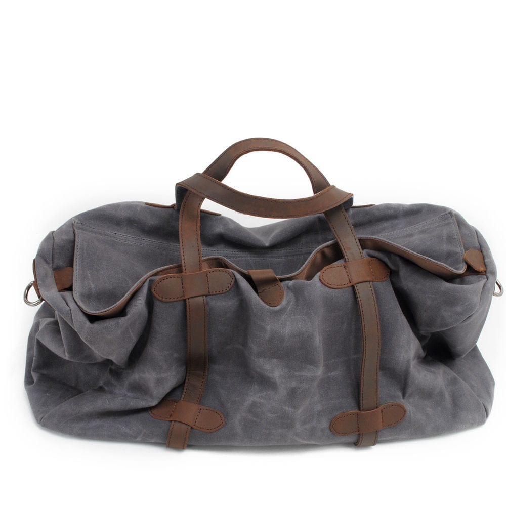 Men's Canvas Duffle Bag for Travel & Gym - Water-Resistant Overnight Weekender Bag in Grey, Brown & Black | Perfect for Business Trips, Weekend Getaways & Sports Gear Storage