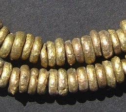 Authentic Nigerian Brass Beads - Handcrafted African Rondelle Ethnic Tribal Donut Disk Beads for Jewelry Making, DIY Crafts & Cultural Fashion Accessories | Perfect for Necklaces, Bracelets & Home Decor