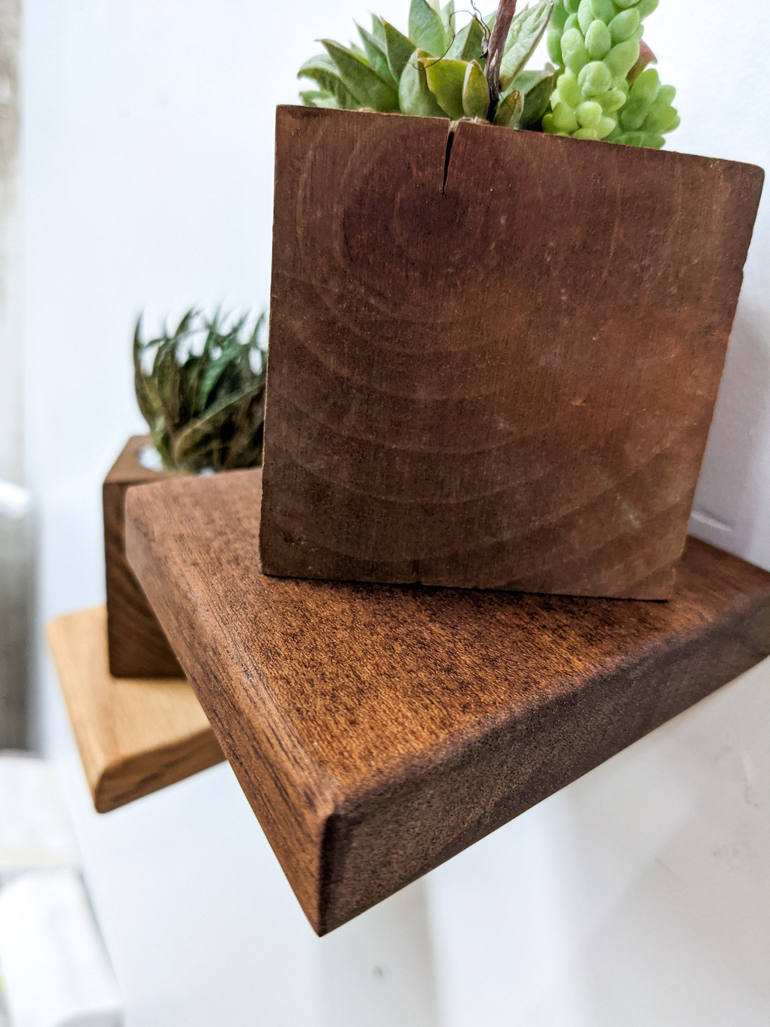 Stylish Oak Rhombus Display Shelf - Perfect for Home Decor, Books & Collectibles | Small Wall Shelf for Living Room, Bedroom & Office
