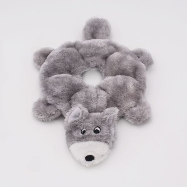 Zippy Loopy Wolf Plush Toy with 6 Squeakers - Soft Round Wolf Stuffed Animal for Kids, Perfect for Cuddling, Playtime & Dog Training | Great Gift for Pet Lovers & Children