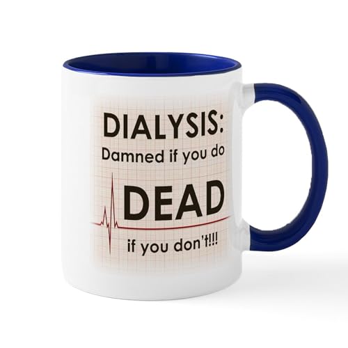 White/Navy Inside - Dialysis Damned Mugs