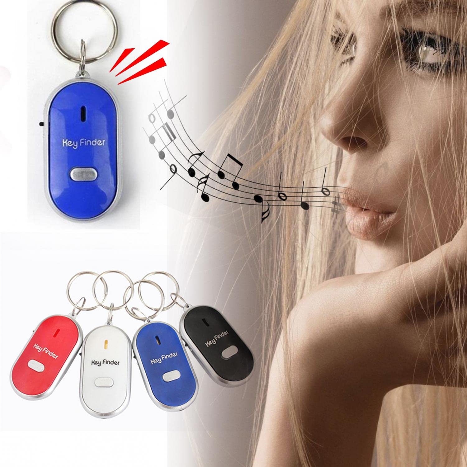 4 Pack Key Finder Keychains - Remote Sound Control Lost Key Locator Device for Keys, Phone, Luggage - Ideal for Kids, Elderly & Pets (Home, Travel, Office Use)