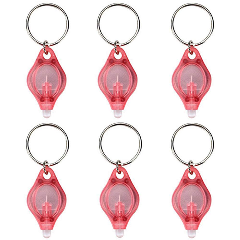 RaySoar 6-Pack Mini Red LED Keychain Flashlight with Red Shell - Compact, Durable & Bright for Emergency, Night Hiking, Car Repair, and Keychain Lighting Needs