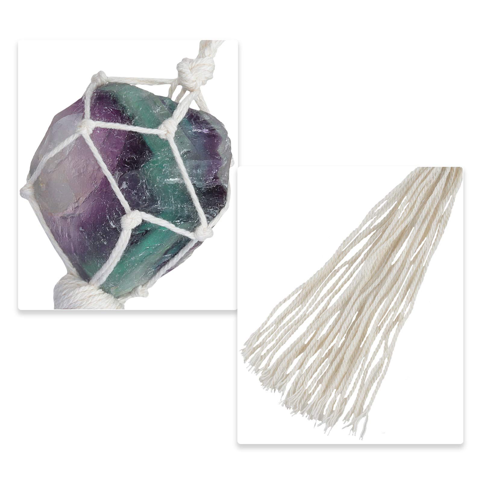 Amogeeli Natural Fluorite Crystal Pendant - Raw Stone Hanging Ornament for Home, Office & Car Decor | Feng Shui Healing Crystal Gift for Meditation & Positive Energy