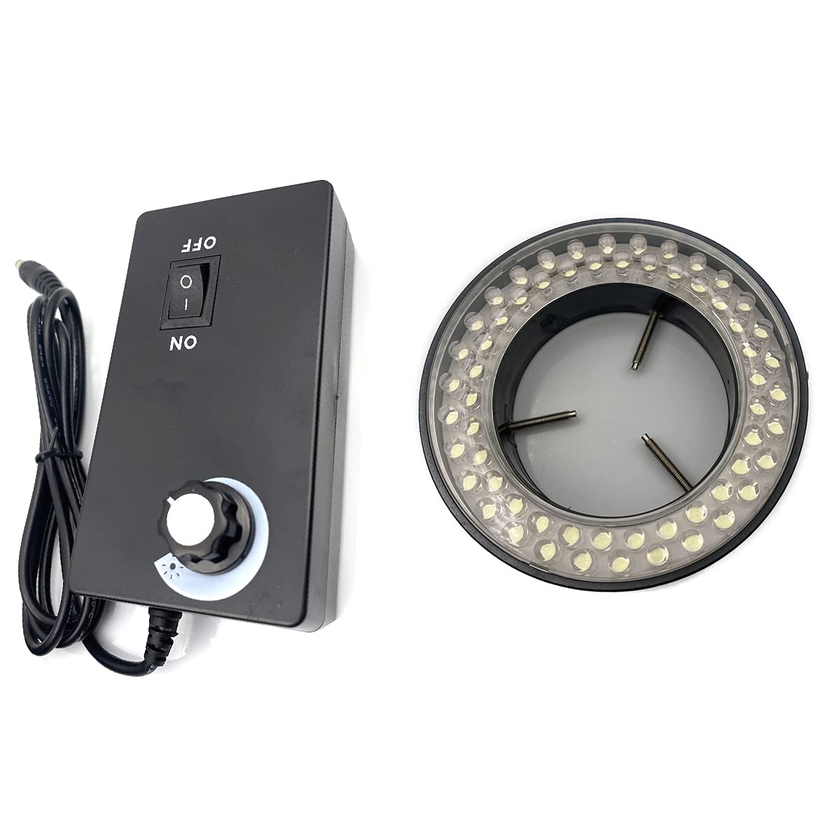Kiro&Seeu 60-LED Microscope Ring Light - Adjustable Illuminator for Stereo Zoom Microscopes - Perfect for Lab & Inspection Work