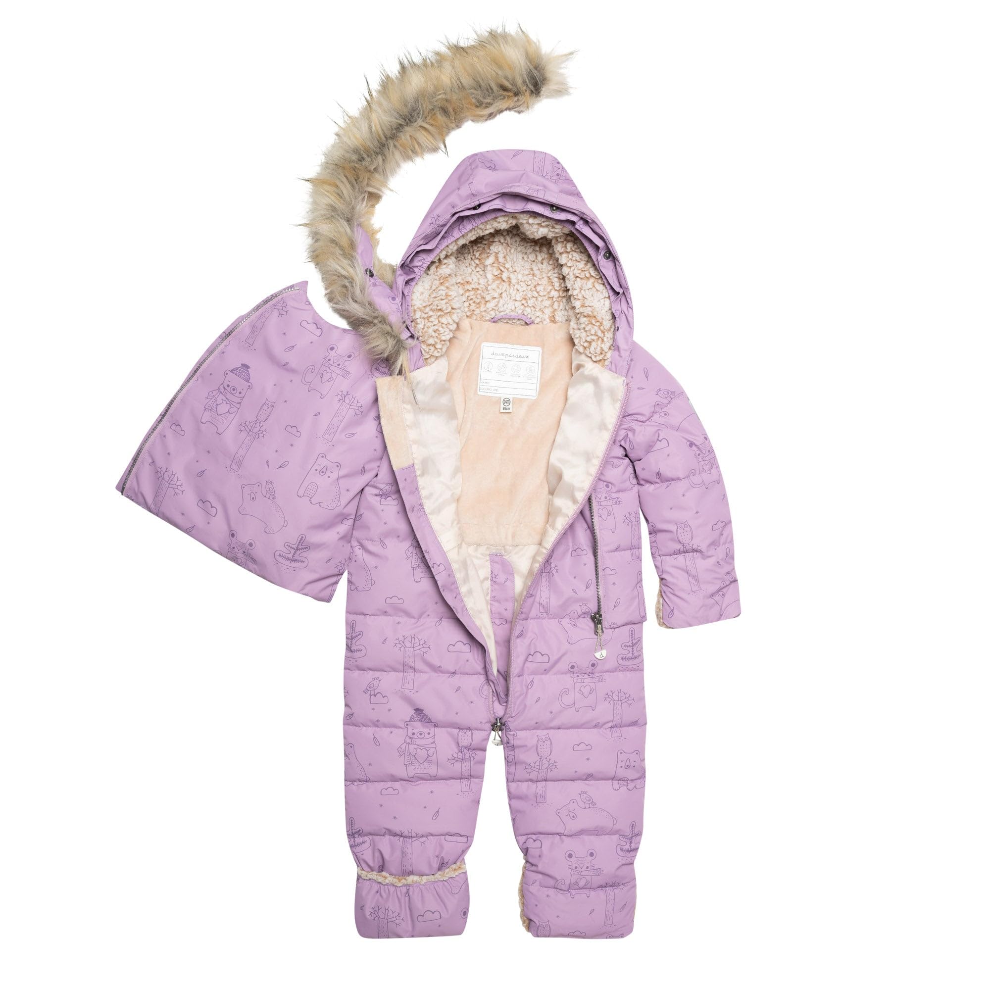 Deux par Deux Baby Girl One-Piece Snowsuits - Warm Winter Snowsuit for Toddlers 12-24 Months | Waterproof & Insulated for Outdoor Play, Snow Day & Winter Adventures