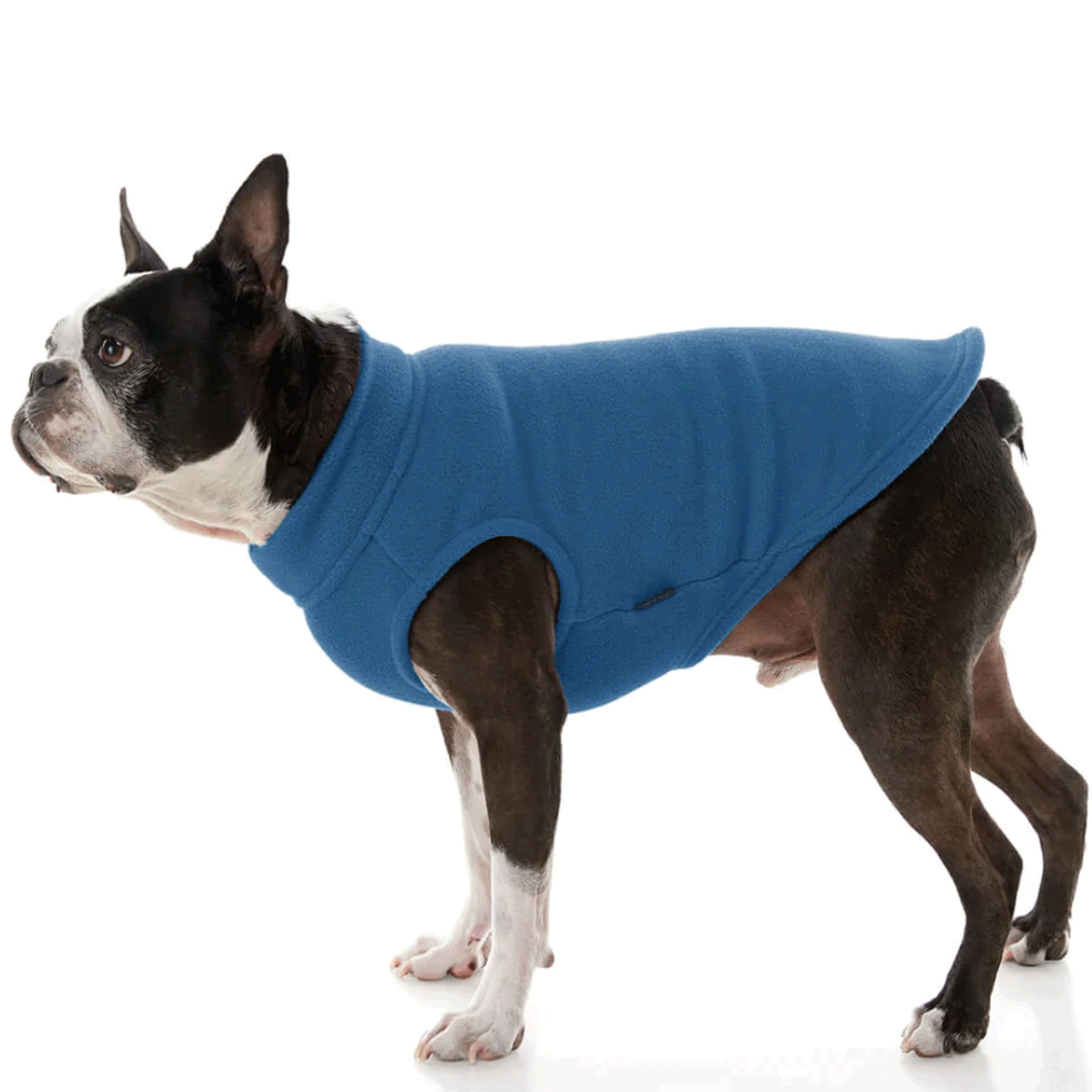 Gooby Steel Blue Stretch Fleece Dog Vest - Warm & Comfortable Winter Coat for Small to Medium Dogs - Perfect for Outdoor Walks, Hiking & Cold Weather Adventures