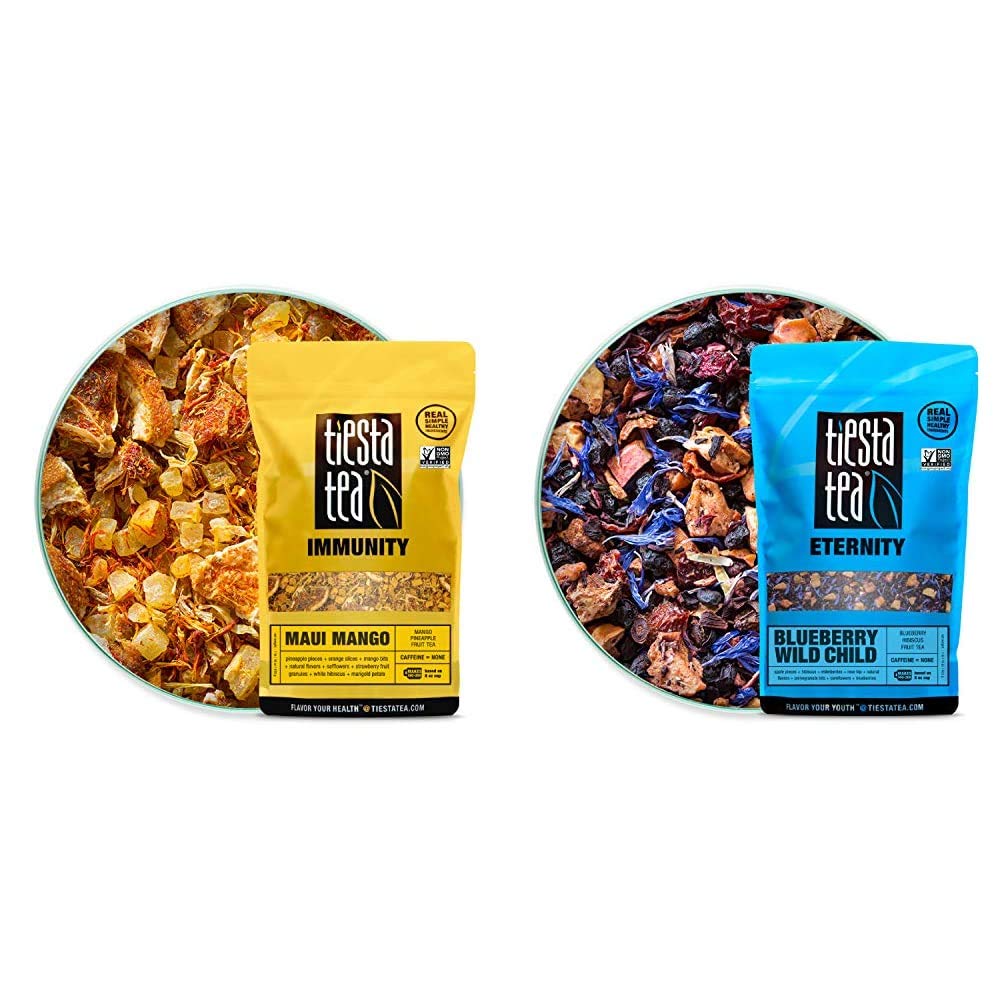 Tiesta Tea Mango Pineapple Blueberry Hibiscus Herbal Tea Blend - 16 oz Loose Leaf Tea for Iced Tea & Hot Tea - Perfect for Relaxation, Afternoon Tea & Gift Giving