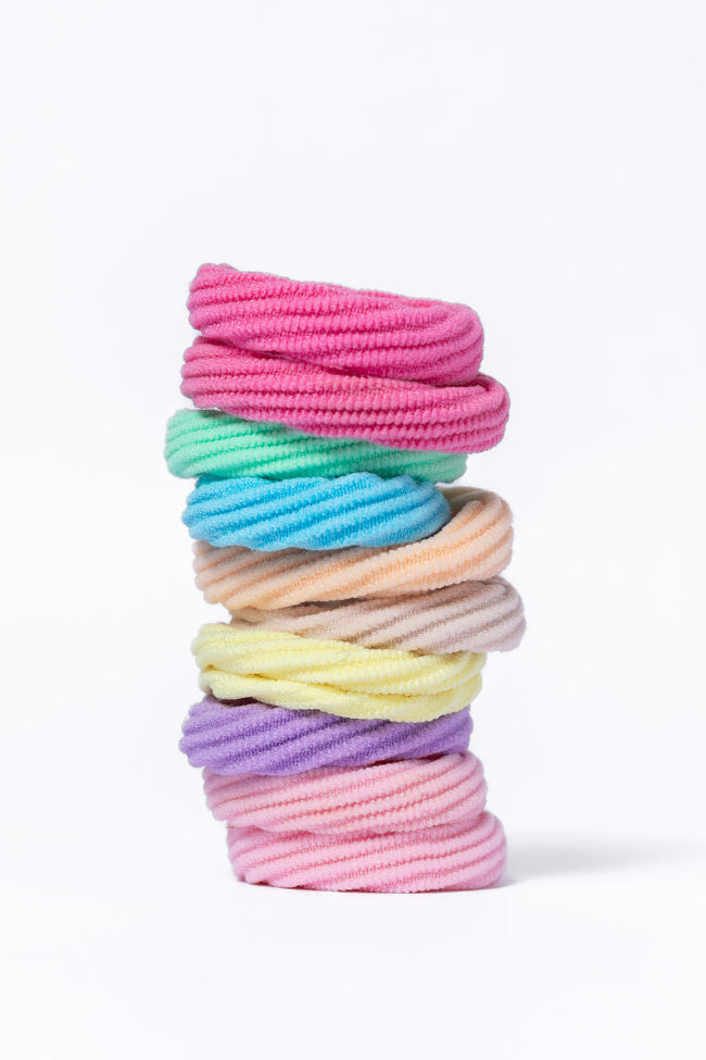 Colorful Soft Hair Ties Set - 12 Pack Gentle No Damage Hair Elastics for Women & Girls - Perfect for Ponytails, Braids, Workouts & Everyday Use