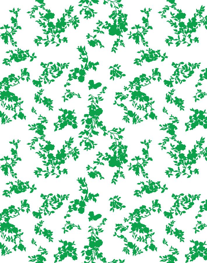 Clare V. Françoise Floral Wallpaper - Green & White Peel and Stick Wallpaper for Living Room, Bedroom, Nursery Decor