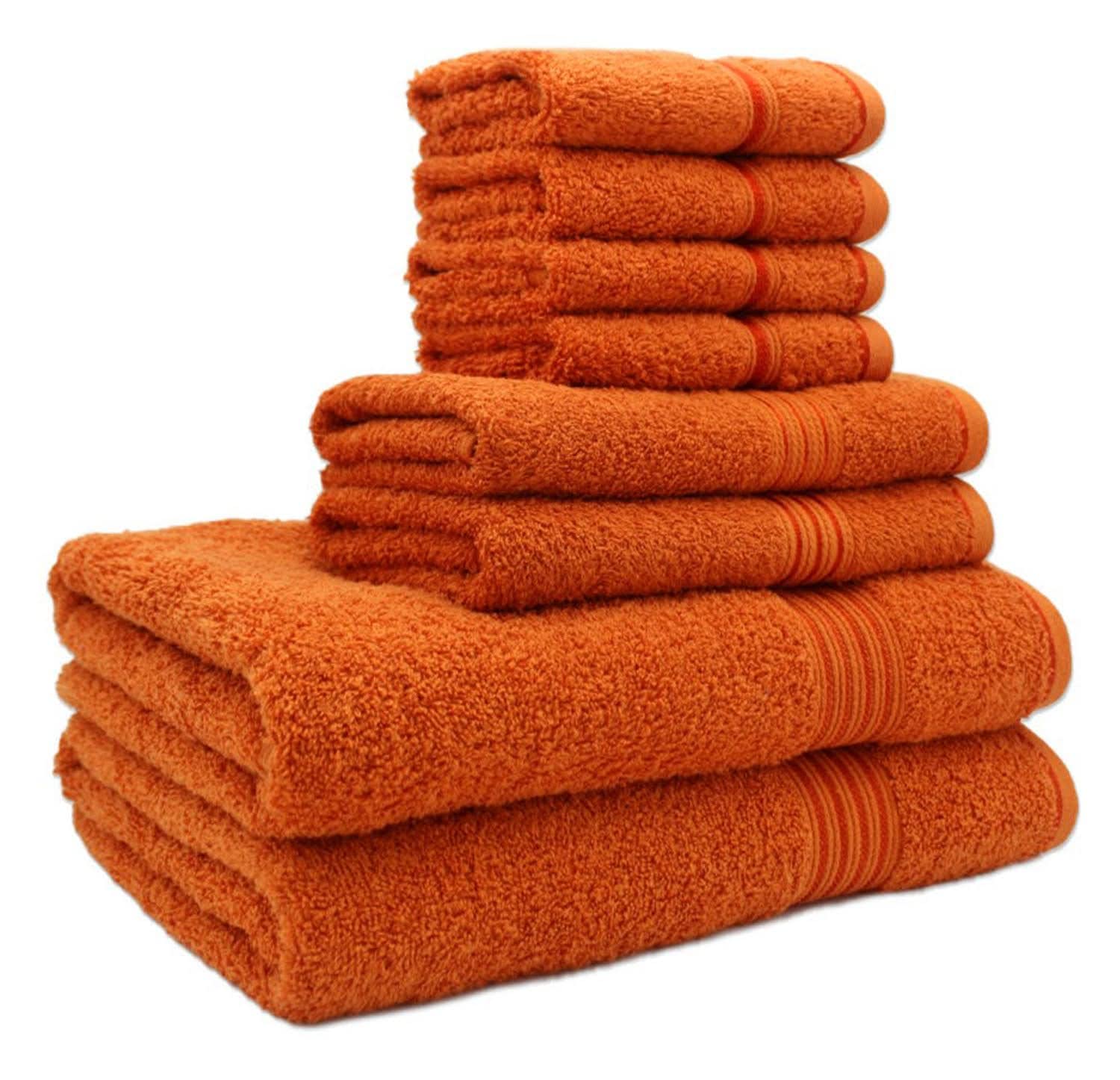 HURBANE HOME 8-Piece Bathroom Towel Set - 2 Bath Towels, 2 Hand Towels, 4 Washcloths | Ultra Soft & Highly Absorbent Cotton Towels for Bath, Spa & Guest Room Decor (Burnt Orange) - Perfect for Everyday Use, Luxury Hotels & Gifts