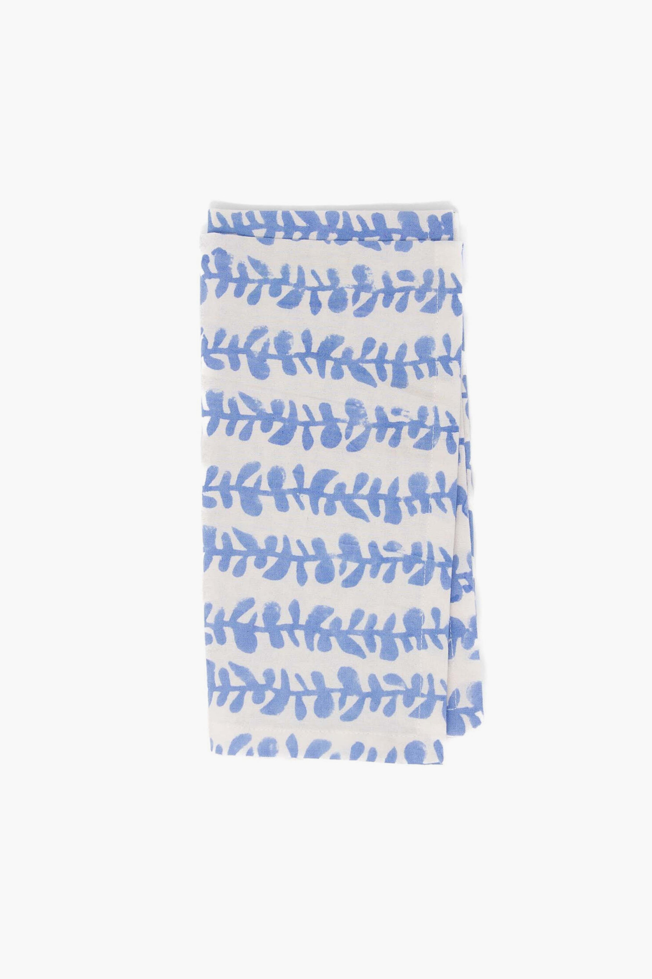 Premium Blue Vines Napkins Set of 4 - 100% Cotton Decorative Dinner Napkins for Formal Dining, Parties & Holiday Table Settings