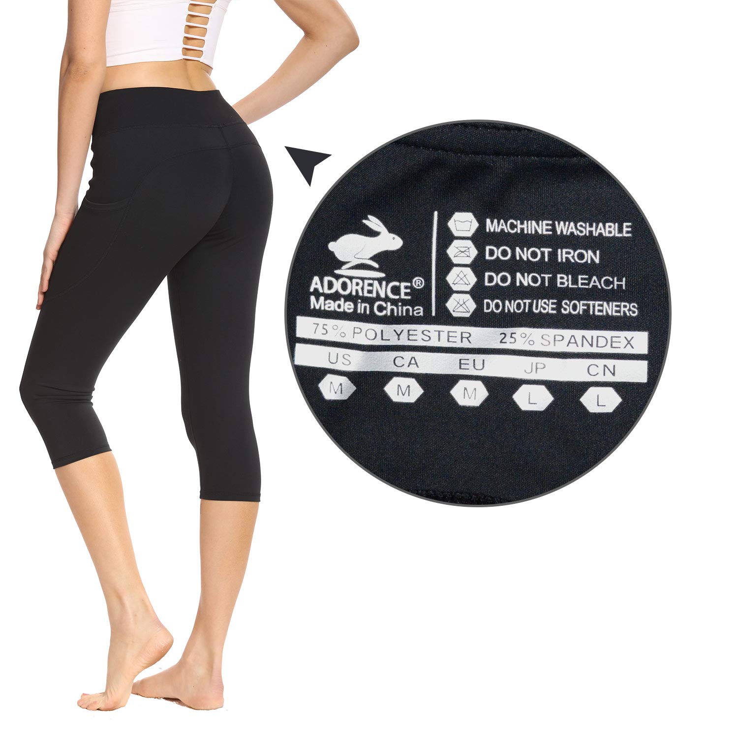 Adorence Women's High Waist Leggings with Pockets - Soft, Opaque Yoga & Workout Pants for Running, Gym, Lounge & Everyday Wear