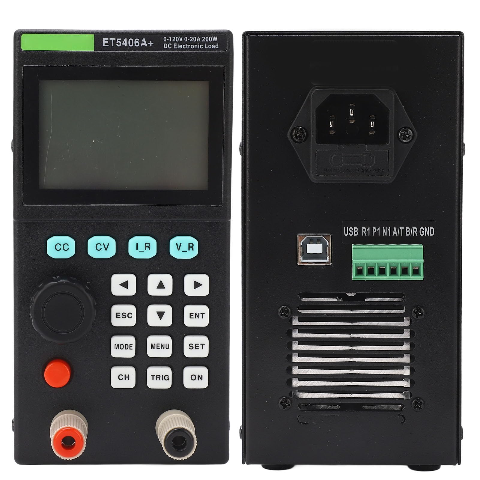 High-Precision DC Electronic Load Tester - 0-120V 0-20A 200W Battery Capacity Detector with US Plug (110V) - Perfect for Lithium Battery Testing, Power Supply Evaluation & DIY Electronics Projects