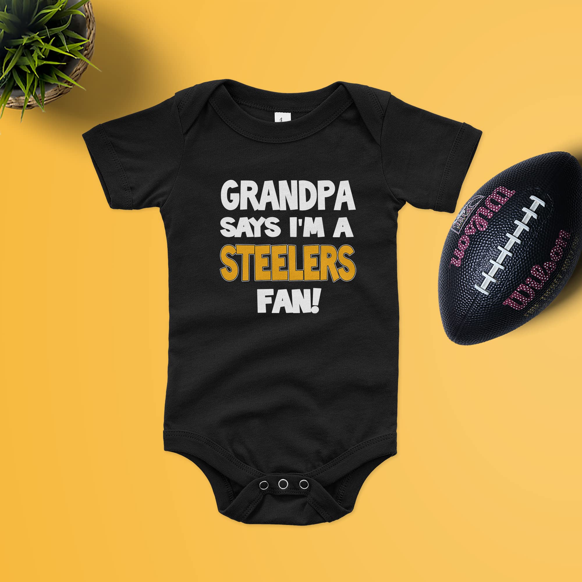 Baby Steelers Fan Bodysuit - Grandpa's Gift for Game Day