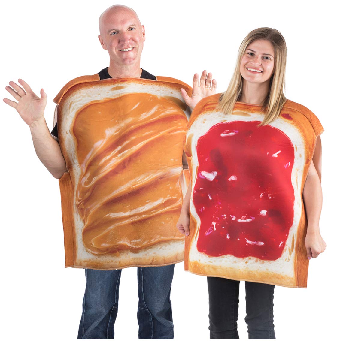 Tigerdoe Peanut Butter & Jelly Couples Costume Set - Matching Adult Food Costumes for Halloween & Cosplay - 2 Piece Outfit for Parties & Theme Events