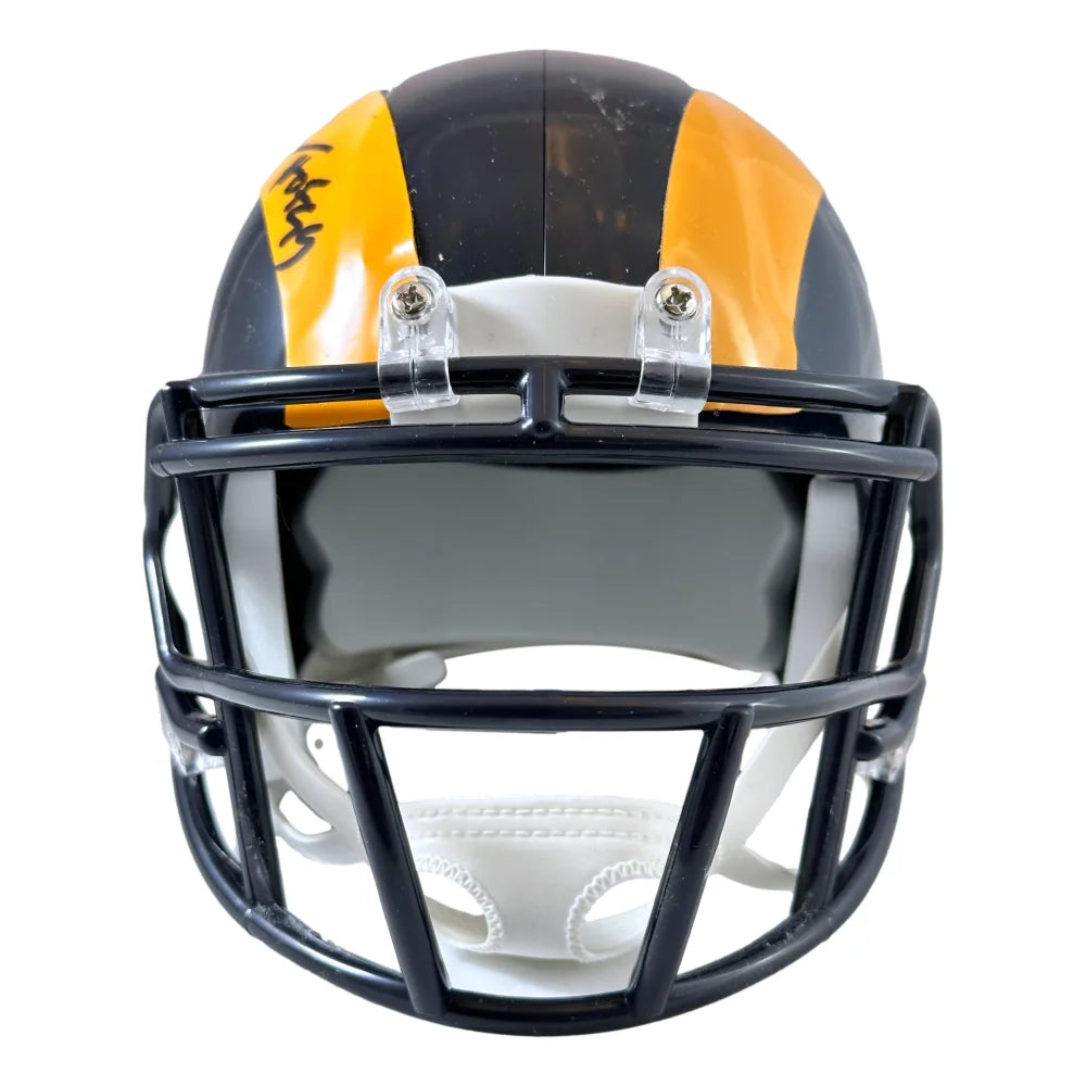 Eric Dickerson Autographed Los Angeles Rams Mini Helmet - Signed with BAS COA - Perfect for NFL Collectors, Sports Memorabilia Fans, and Rams Supporters