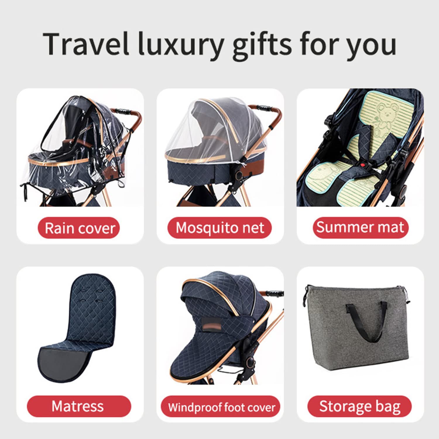3 in 1 Baby Stroller with Car Seat - Lightweight Travel Stroller, One-Click Foldable Design, Durable Aluminum Frame for Newborns & Toddlers (Black) - Perfect for Shopping, Travel & Outdoor Walks
