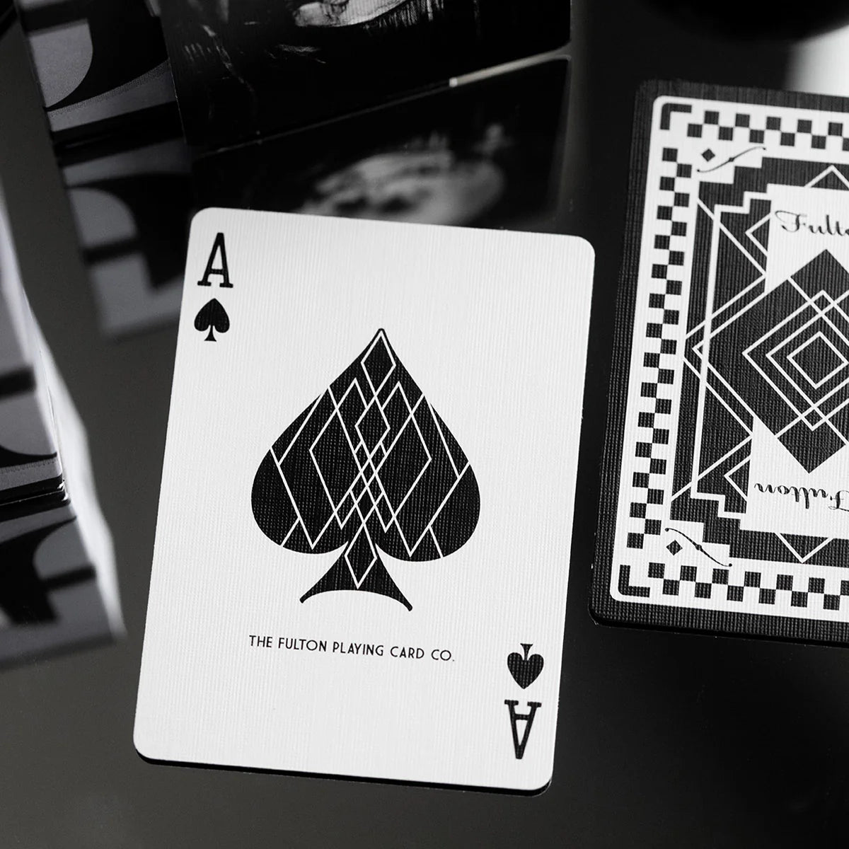 Ace Fulton's Casino Vintage Black Playing Cards - Premium Poker Cards for Casino Nights, Card Magic & Home Games