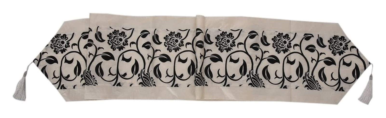 SUCICI Floral Table Runner - Elegant Beige Wedding & Christmas Home Decor for Kitchen, Party, and Dining Table Settings | Perfect for Holiday Gatherings & Special Occasions