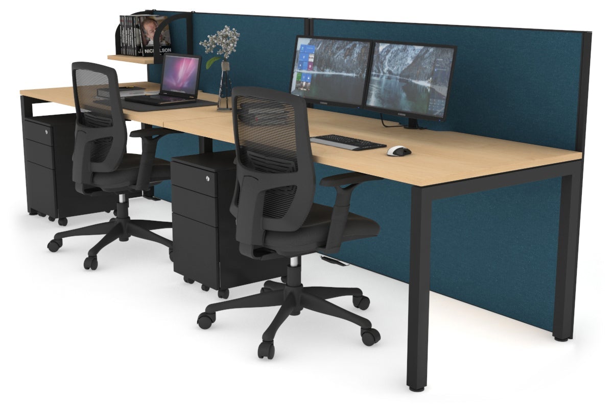 Horizon Quadro 2 Person Office Workstation with Square Legs - 1800L x 800W Dimensions, Cable Management Scallop - Perfect for Shared Workspaces & Collaborative Office Environments