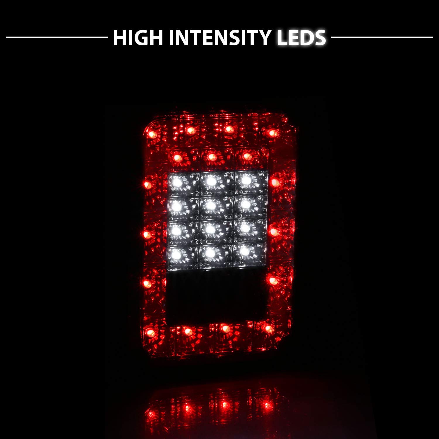 AmeriLite LED Smoke Tail Lights for Jeep Wrangler - Left & Right Side Pair - Waterproof & Durable for Off-Roading, Night Driving & Custom Jeep Builds