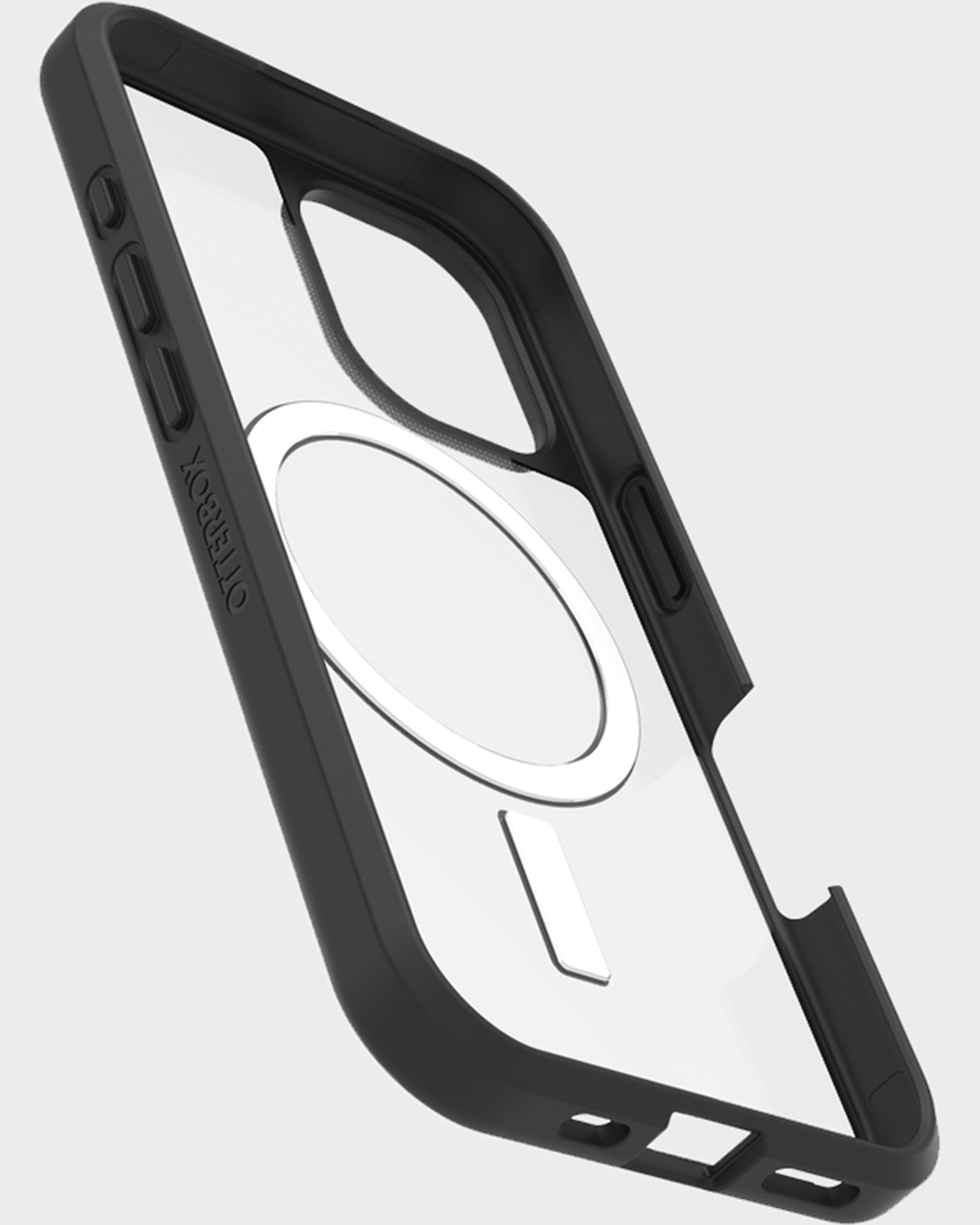 OtterBox SLEEK MagSafe Compatible iPhone 16 Plus Case - Black Crystal | Slim Protective Cover for Everyday Use, Work & Travel