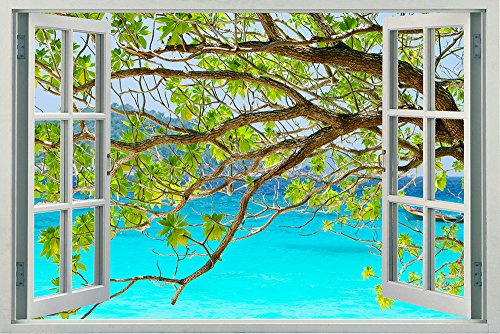 Tree Branches and Turquoise Sea