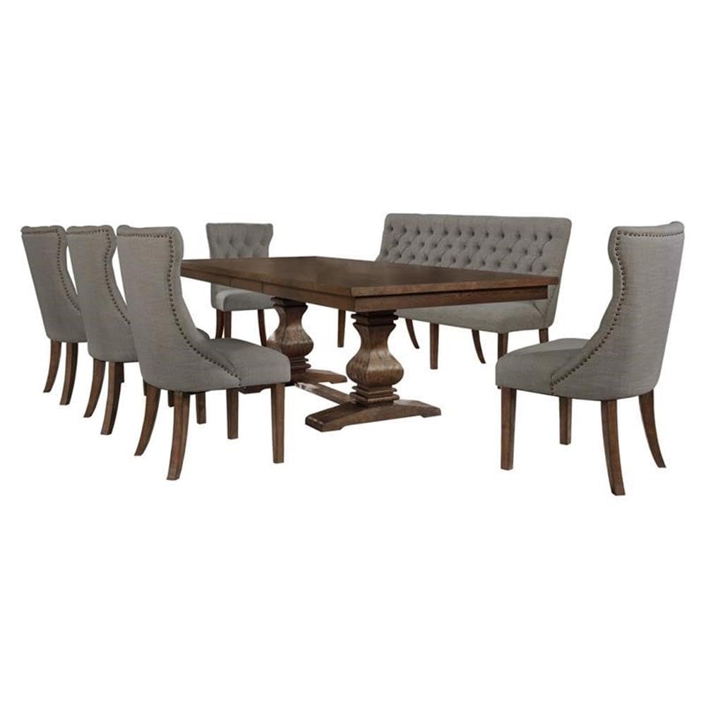 D41D7B-A Modern Gray 5-Piece Dining Room Table Set - Perfect for Small Spaces, Apartments & Breakfast Nooks