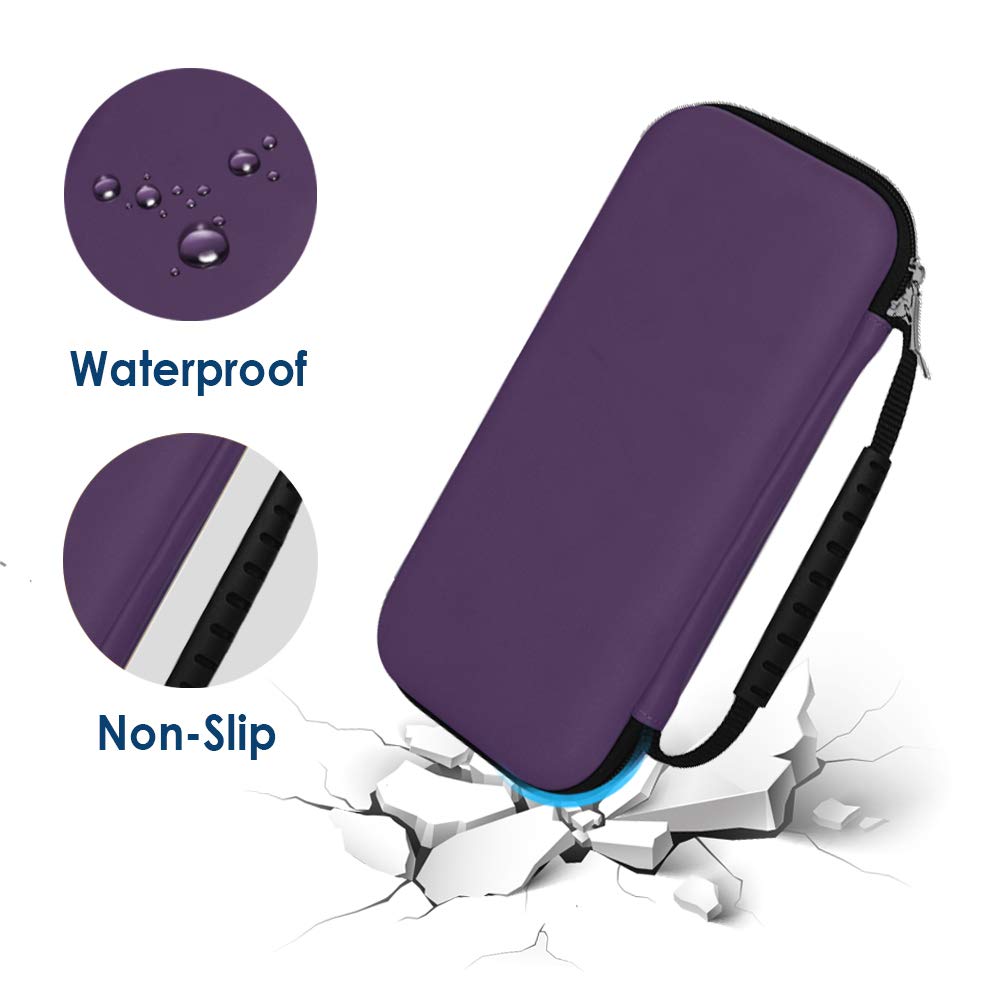 Simpeak Switch Lite Carrying Case - Hard Shell Travel Storage Bag for Nintendo Switch Lite Console & Accessories - Includes Tempered Glass Screen Protector & Silicone Protective Cover - Purple (Perfect for Kids, Boys & Girls Travel, Gaming On-The-Go)