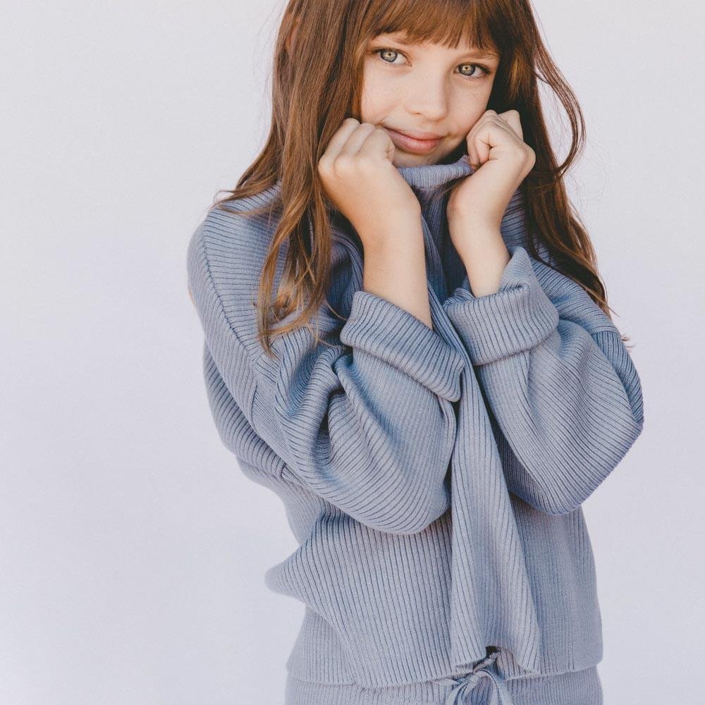 Alex Mini Knit Set for Women - Denim Blue Outfit | Casual Wear, Loungewear & Street Style Fashion