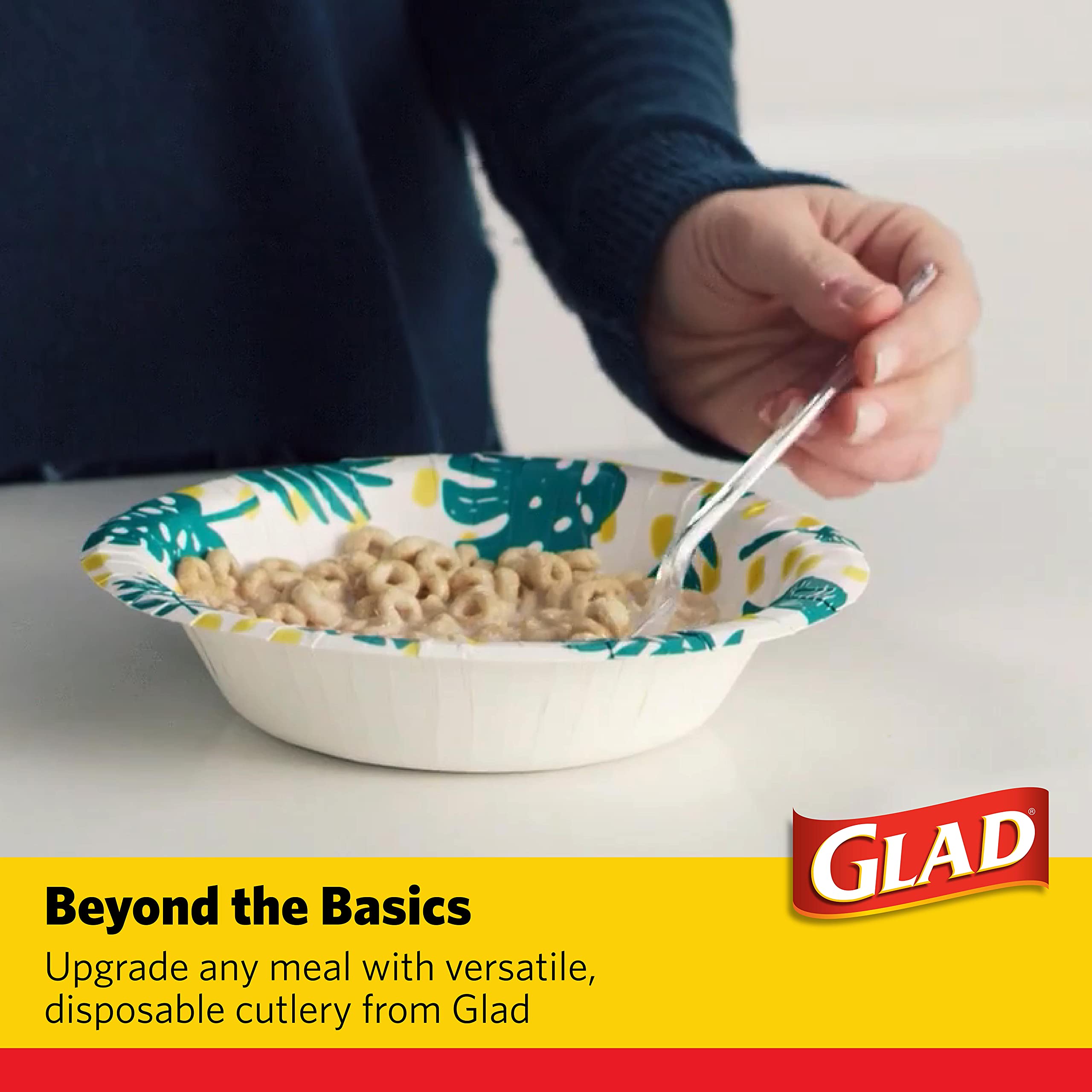 Glad Crystal Clear Heavy Duty Plastic Forks - 24 Count | Durable Disposable Cutlery for Parties, Picnics, BBQs & Everyday Use