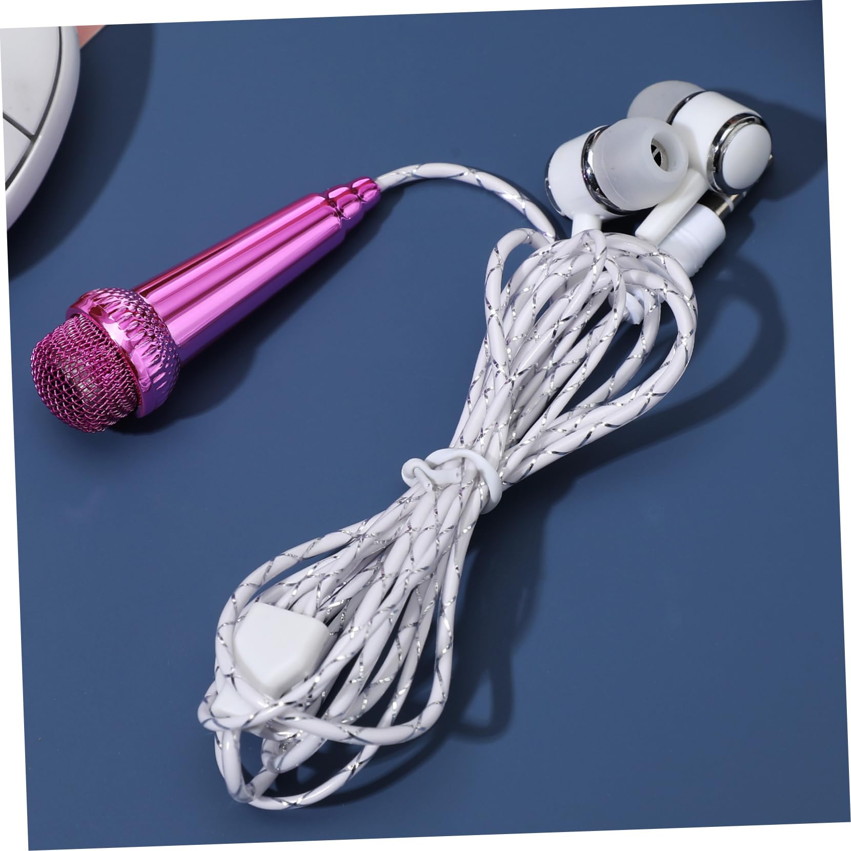 CORHAD Mini Karaoke Microphone - Portable Singing Mic for PC, Phone & Karaoke Machine - Plastic Coated for Durability - Perfect for Home Karaoke, Live Streaming & Music Recording